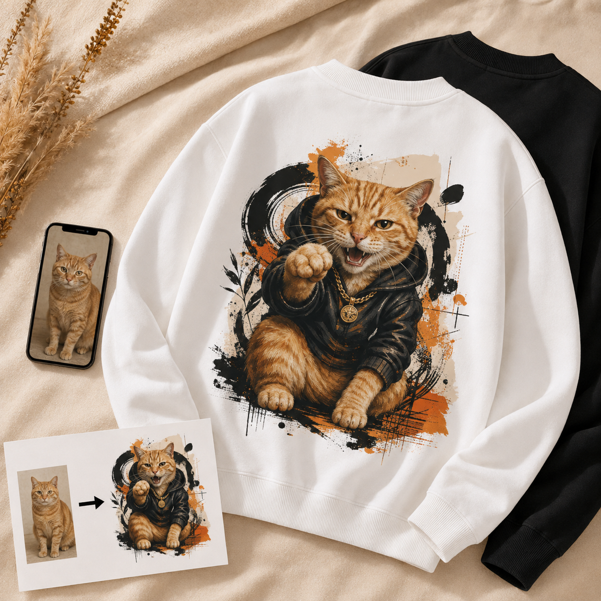 Custom Pet Art Crewneck Sweatshirt