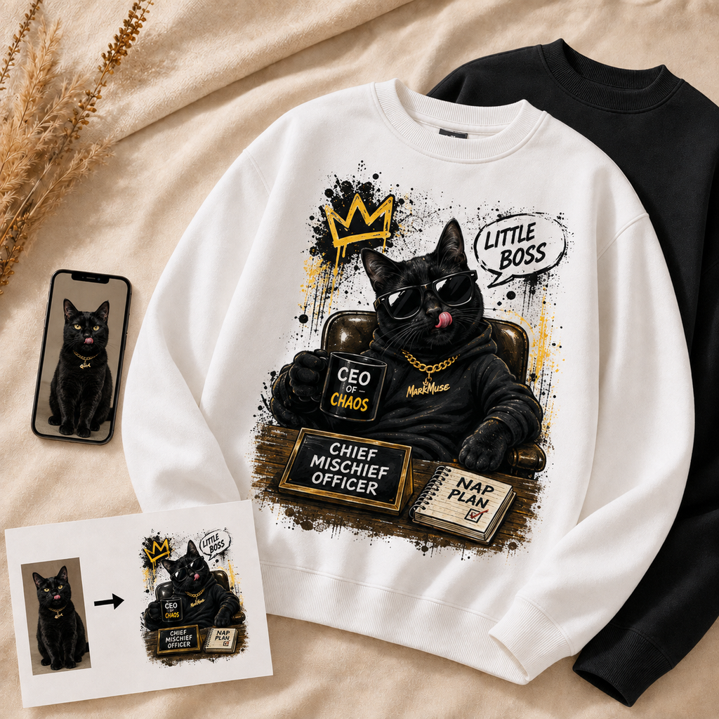 Custom Pet Art Crewneck Sweatshirt