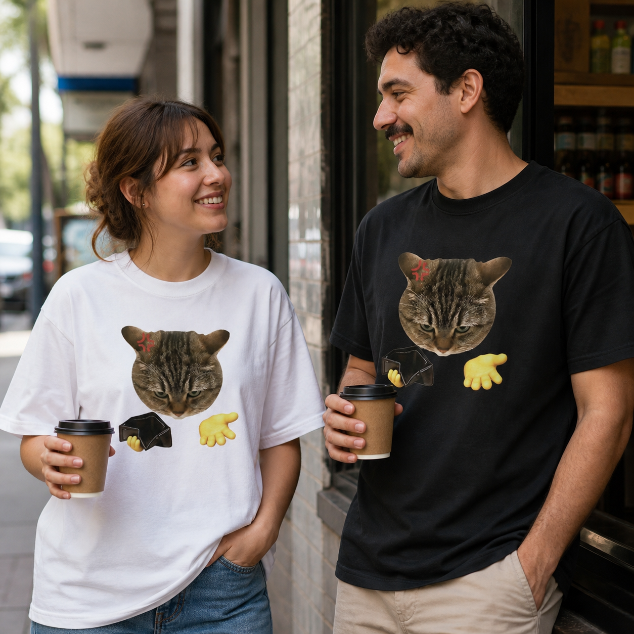 Broke Cat Tee unisex lifestyle photo