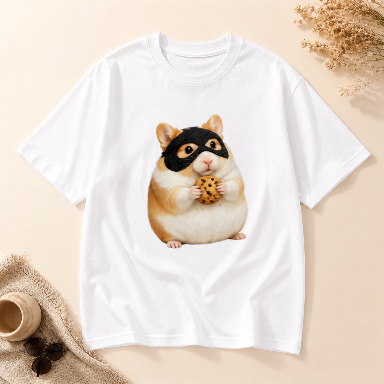 Snack Bandit Hamster Tee white graphic T-shirt