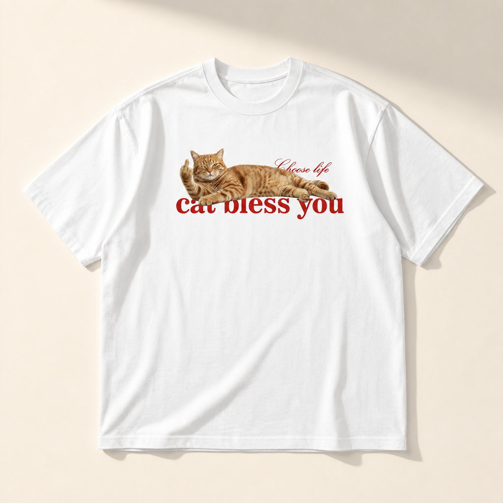 Cat Bless You Graphic Tee
