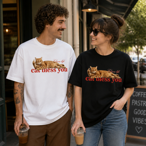 Cat Bless You Graphic Tee