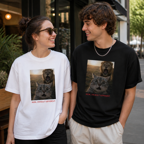 Built Different Cat Graphic Tee