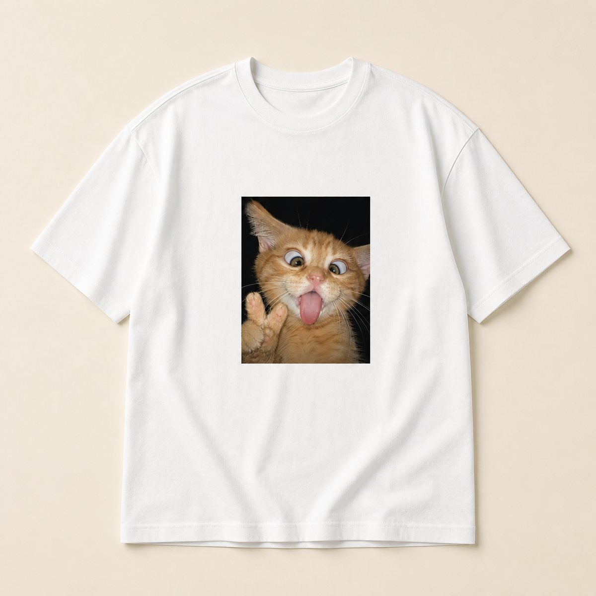 Tongue Out Cat Graphic Tee