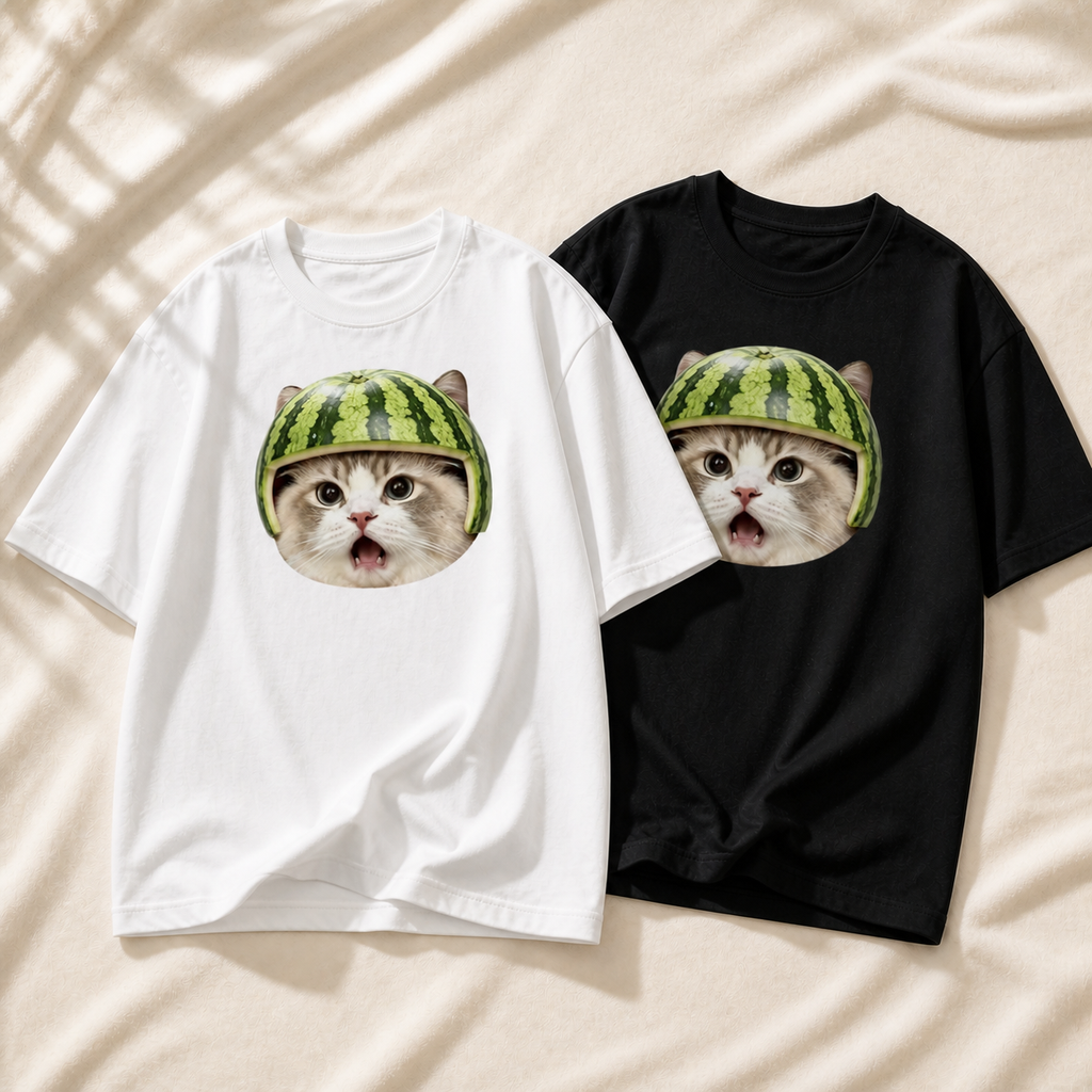 Watermelon Cat Graphic Tee