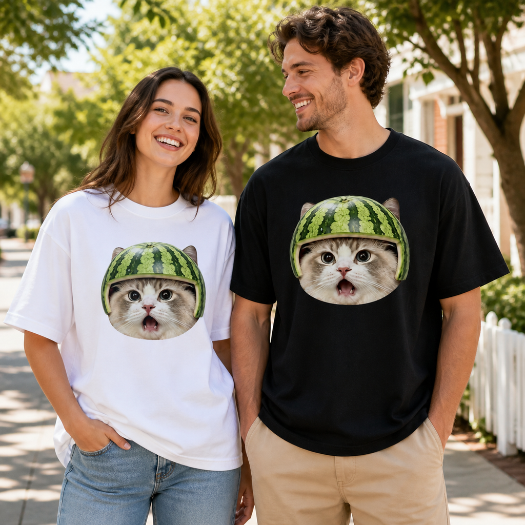Watermelon Cat Graphic Tee